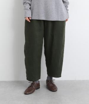 起毛リネン　istaパンツ(カーキ-F)