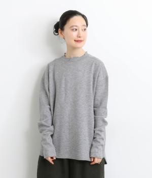 ニットソー　ラウンドヘムロンT(グレー-F)