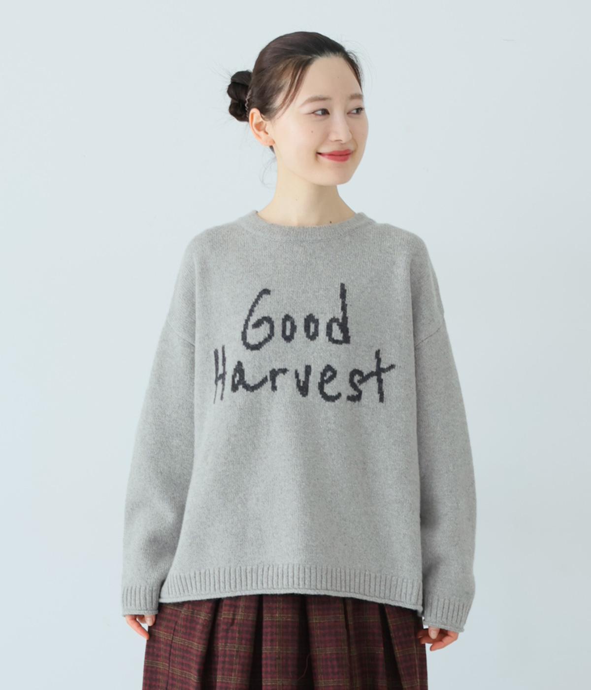 シェットランドウールロゴジャカードプルオーバー(グレー-F)