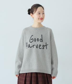 シェットランドウールロゴジャカードプルオーバー(グレー-F)