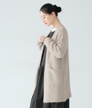 モヘア風ニット　Vネックカーディガン