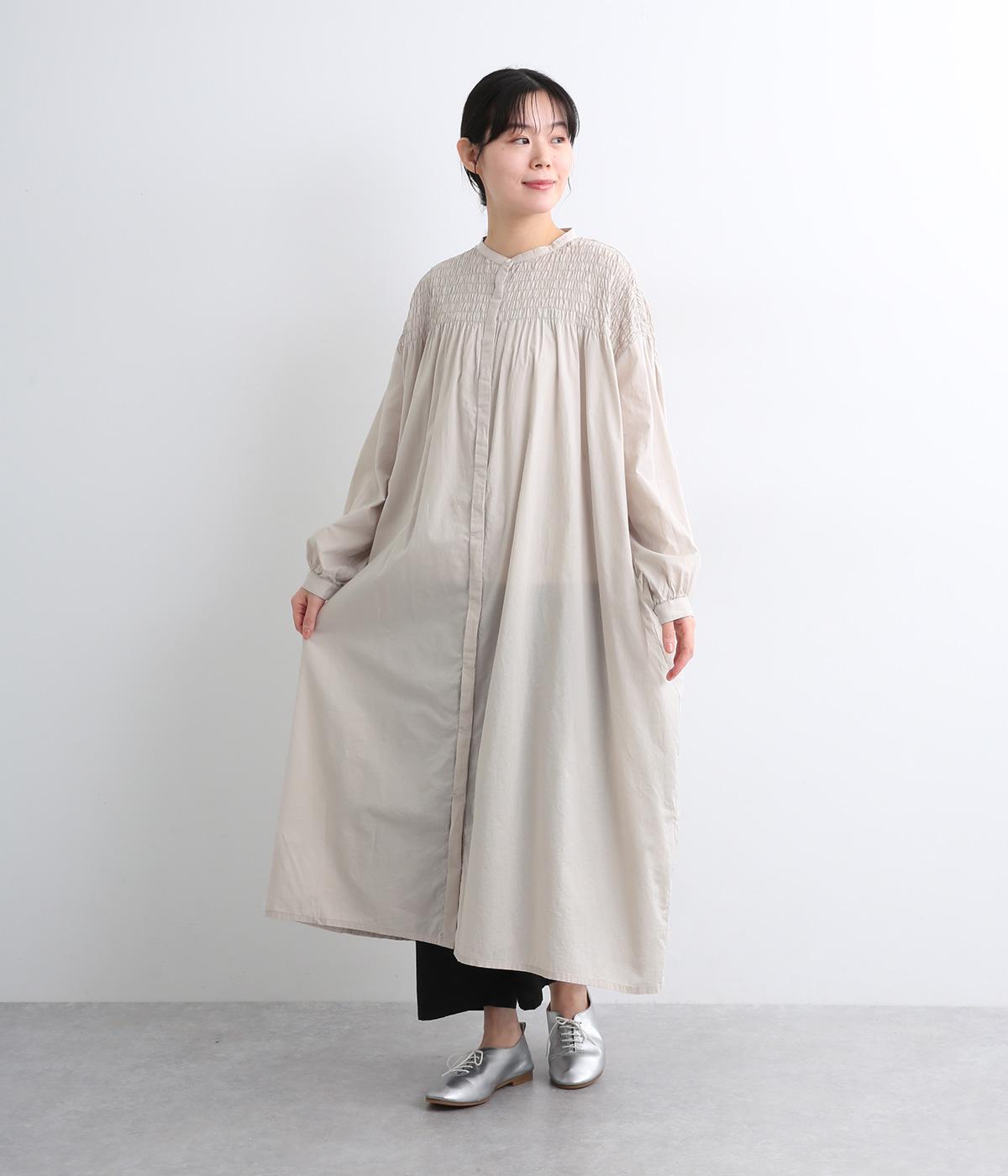 コットンローンシャーリングワンピース(ライトグレー-ONESIZE)