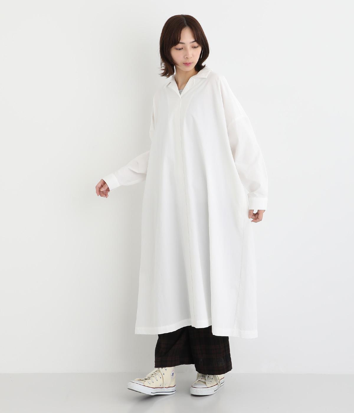 アンティーク調コットン　スキッパーワンピース(オフホワイト-F)