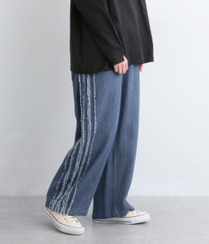 甘撚デニム サイドテープパンツ