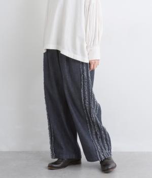 甘撚デニム サイドテープパンツ(インディゴ-F)
