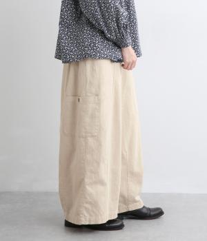 甘撚デニムワイドバルーンパンツ