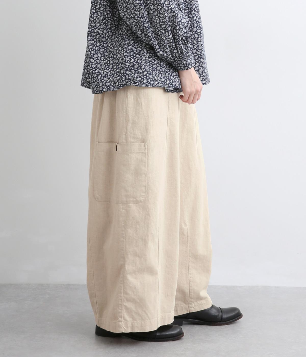 甘撚デニムワイドバルーンパンツ(ナチュラル-F)