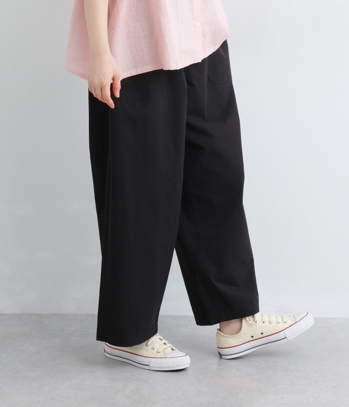 コットンライトチノクロス　ビッグポケットパンツ(ブラック-F)