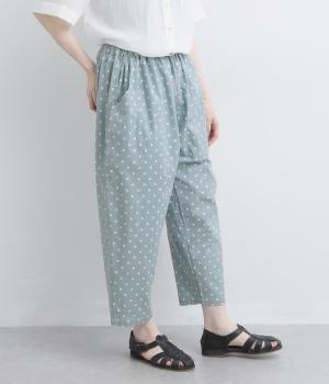 コットンリネンドット　istaパンツ(ライトブルー-F)