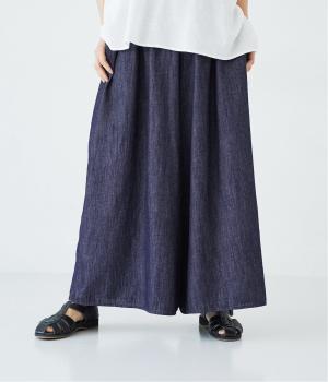 甘撚ライトデニム　フレアパンツ