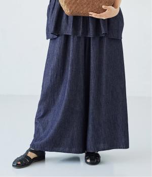 【5月下旬発売予定】甘撚ライトデニム　フレアパンツ(インディゴ-F)