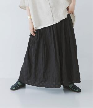 コットン塩縮ドット　タックスカート