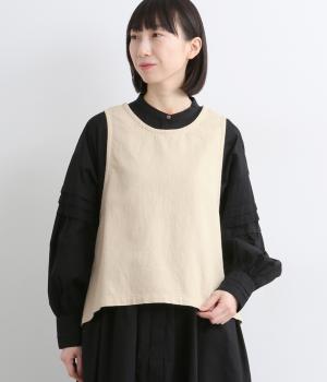 甘撚デニム サイドリボン2wayベスト(ナチュラル-F)