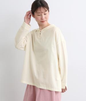リネン調ツイルミディカラーブラウス(ナチュラル-F)