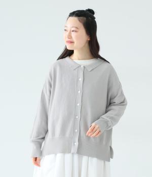 ごきげん2wayポロカーディガン(ライトグレー-F)