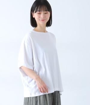 コットン強撚ガーゼフライス　ドルマンTEE(オフホワイト-F)