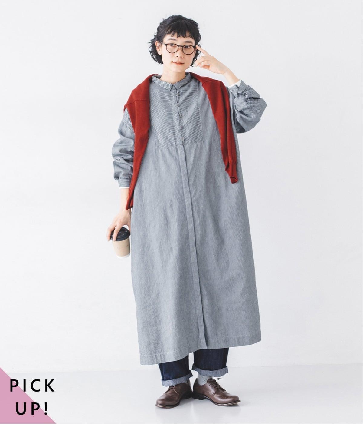 別注｜ヒッコリー ループ釦ワンピース｜ista-ire（イスタイーレ）の