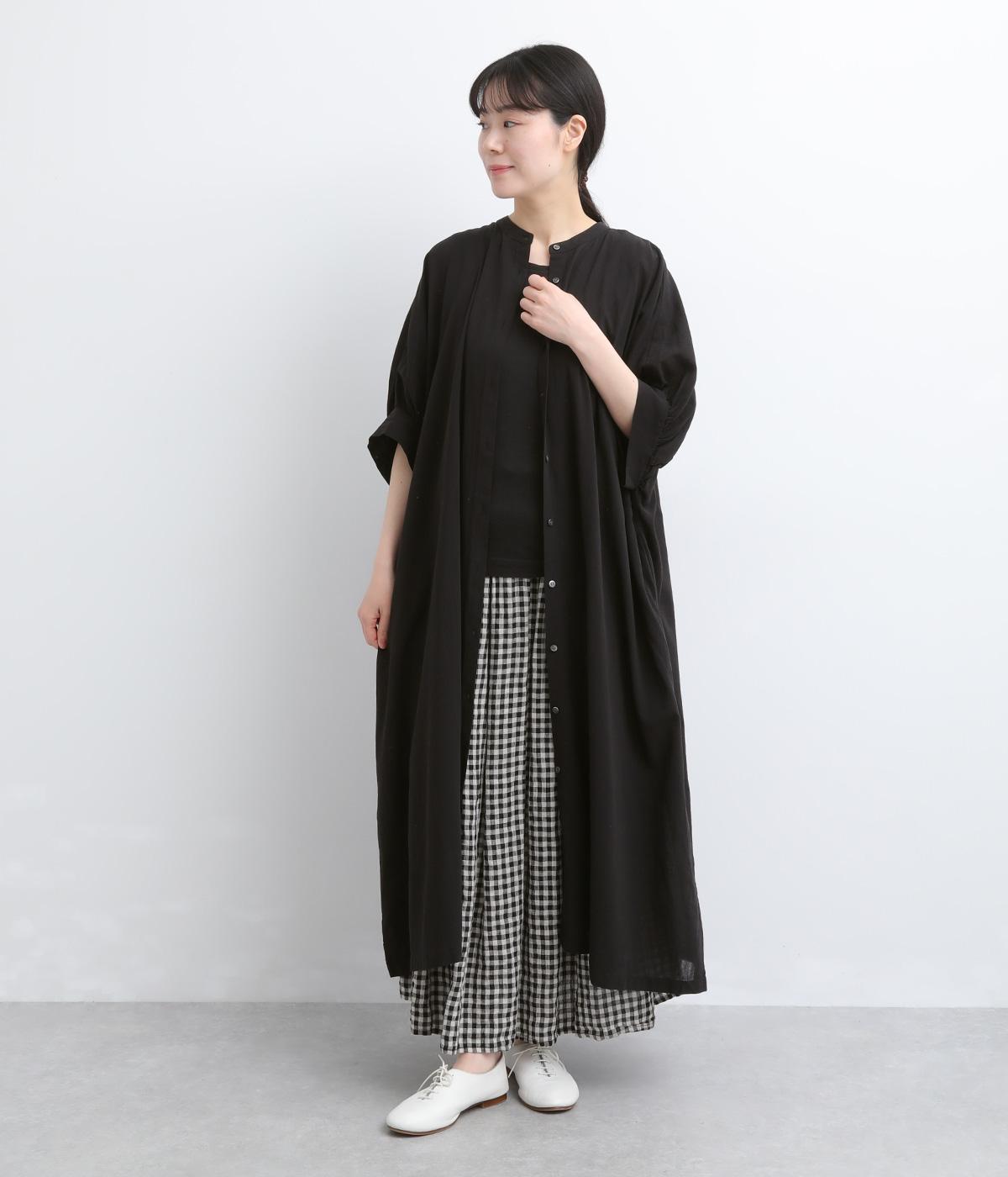 コットンガーゼ ドルマンワンピース(ブラック-F)