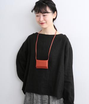 レザーポーチネックレス（レッド・F）