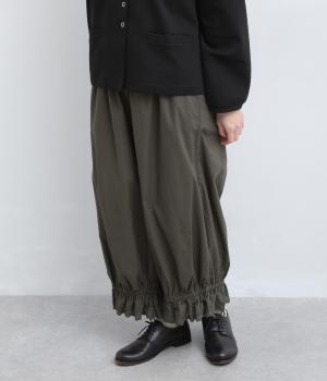 リネン調コットン裾レースペチパンツ(チャコール-F)