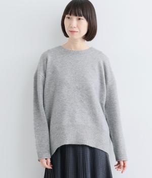 ふんわりニットクルーネックプルオーバー（グレー・F）