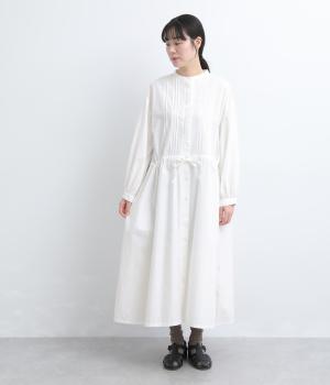 リネン調コットンレース前立てワンピース(オフホワイト-F)