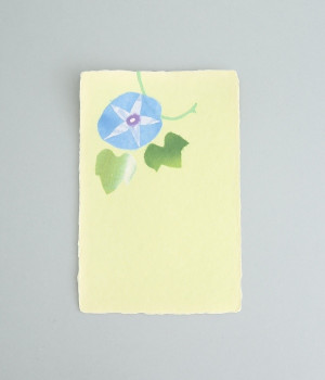 ちぎり絵はがき　夏　朝顔青　5枚セット(カラー1-ONESIZE)