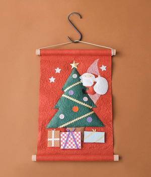 季題掛け軸　サンタからのプレゼント　赤(カラー1-ONESIZE)