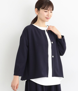 バックペプラムジャケット(ネイビー-ONESIZE)