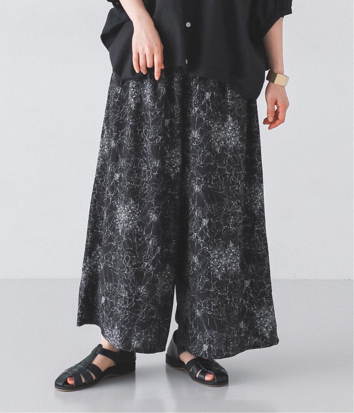 ギャザーイージーパンツ(クロプリント-F)