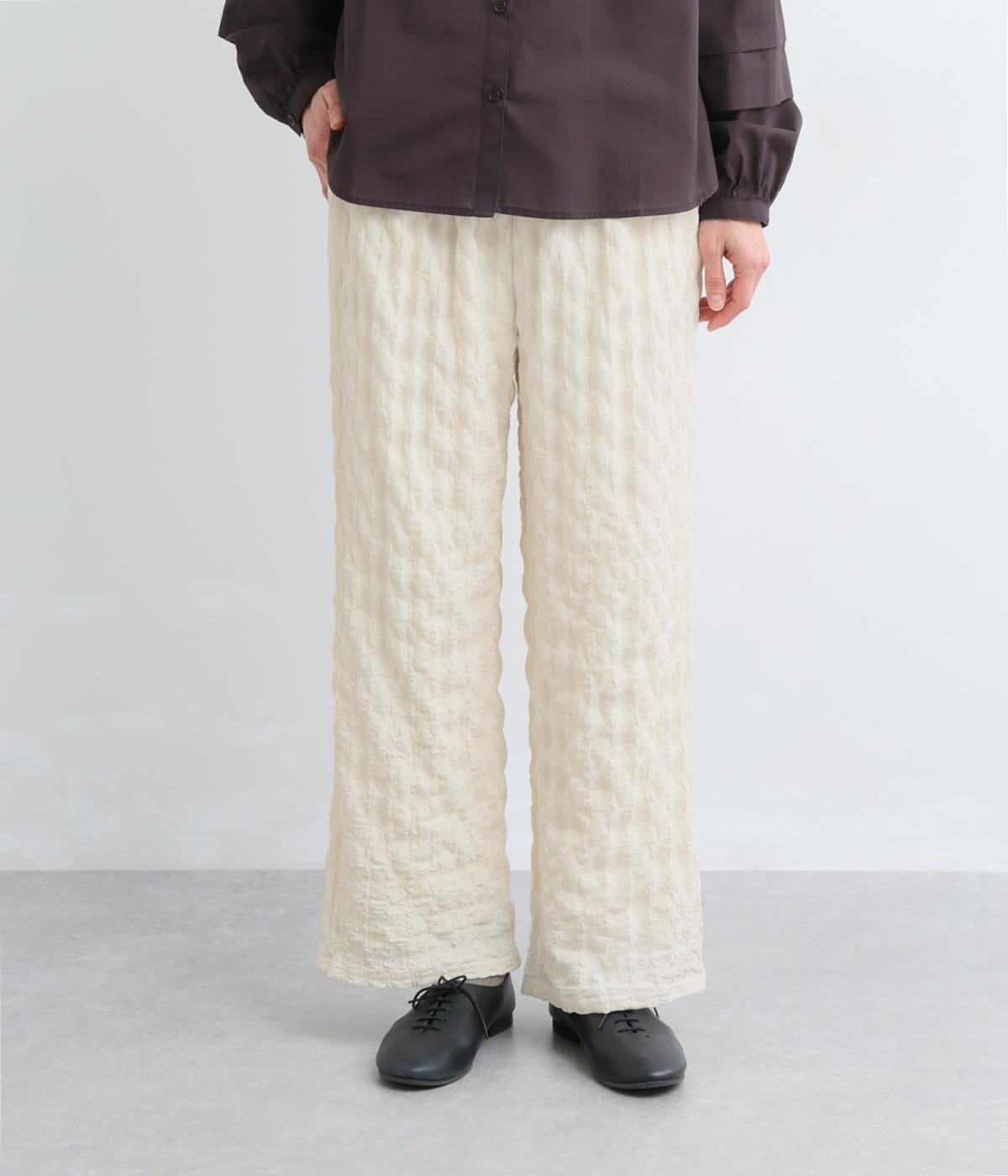 ダイヤシャーリングカットソーイージーパンツ(エクリュ-F)