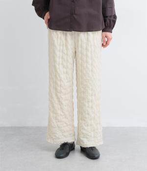 ダイヤシャーリングカットソーイージーパンツ(エクリュ-F)