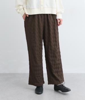 ダイヤシャーリングカットソーイージーパンツ(コゲチャ-F)