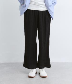 ダイヤシャーリングカットソーイージーパンツ(クロ-F)