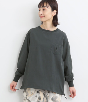 胸ポケットリブプルオーバー(クロ-ONESIZE)