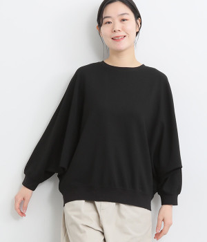リップル 9分袖ドルマンプルオーバー(クロ-ONESIZE)