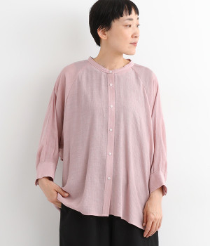 シアークレープ ヨークフレアブラウス(ラベンダーピンク-ONESIZE)