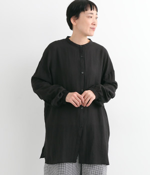 シアー リブデザイン羽織シャツ(クロ-ONESIZE)