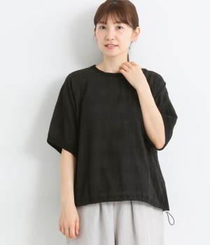 シアーチェック ドロストヘムプルオーバー(クロ-ONESIZE)