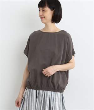 異素材切替タックプルオーバー(チャコール-ONESIZE)