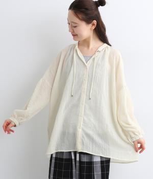 ナチュラルワッシャー 袖ボリュームシャツ(オフ-ONESIZE)