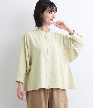 接触冷感 切替フレアシャツ(ライトオリーブ-ONESIZE)