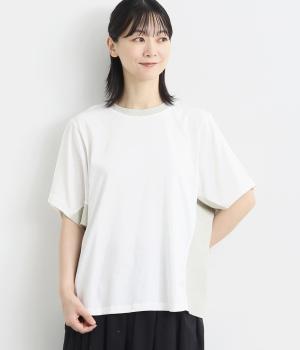 リブデザインＴシャツ(オフホワイト-ONESIZE)