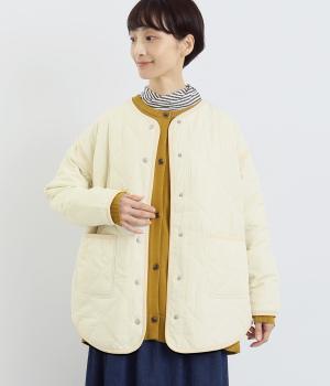 ダイヤキルト×フェイクウール クルーネックブルゾン