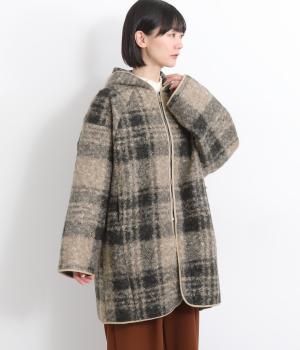 ブークレー フードコート(ベージュチェック-F)