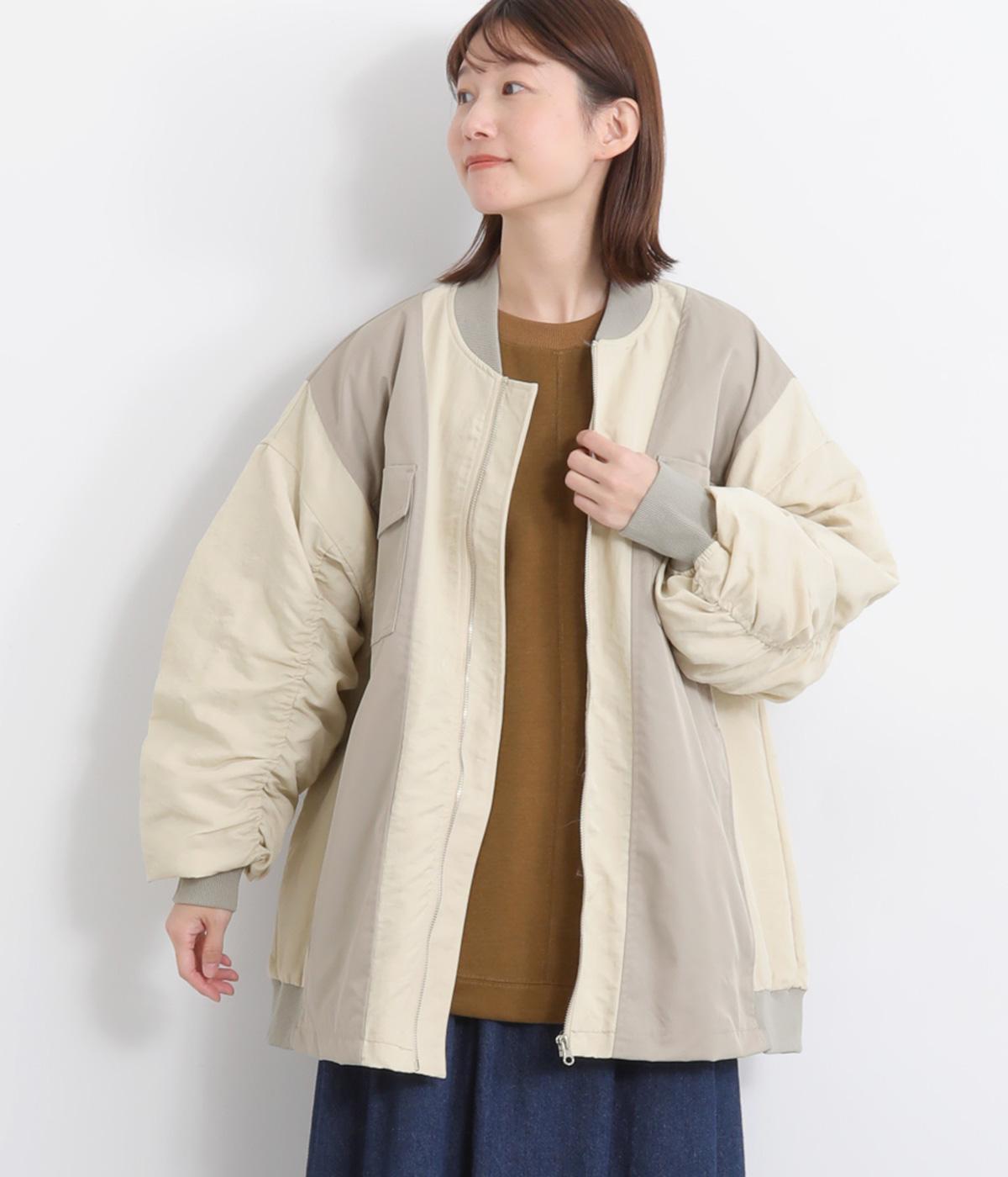 ツイルナイロン リメイク風切替MA-1(グレー-F)