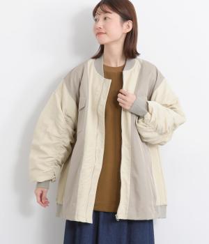 ツイルナイロン リメイク風切替MA-1(グレー-F)