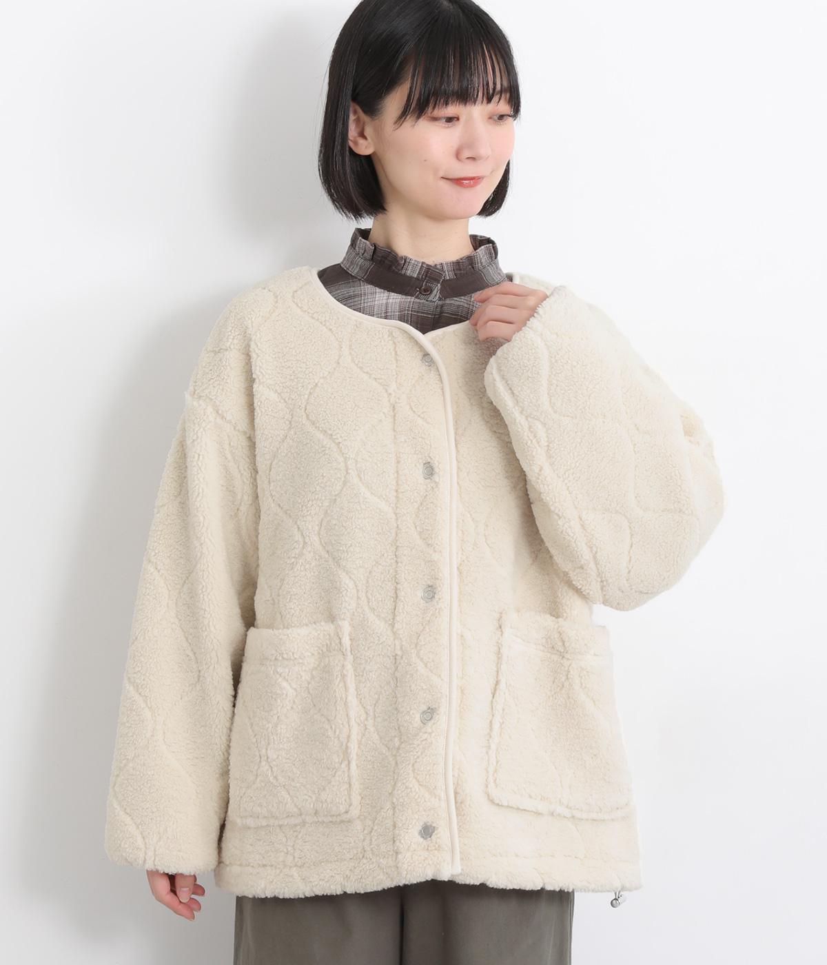 ひょうたんキルトボア ブルゾン(アイボリー-F)