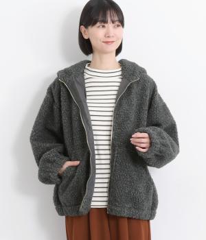 ミックスボア フード付きジップブルゾン(スミクロ-F)