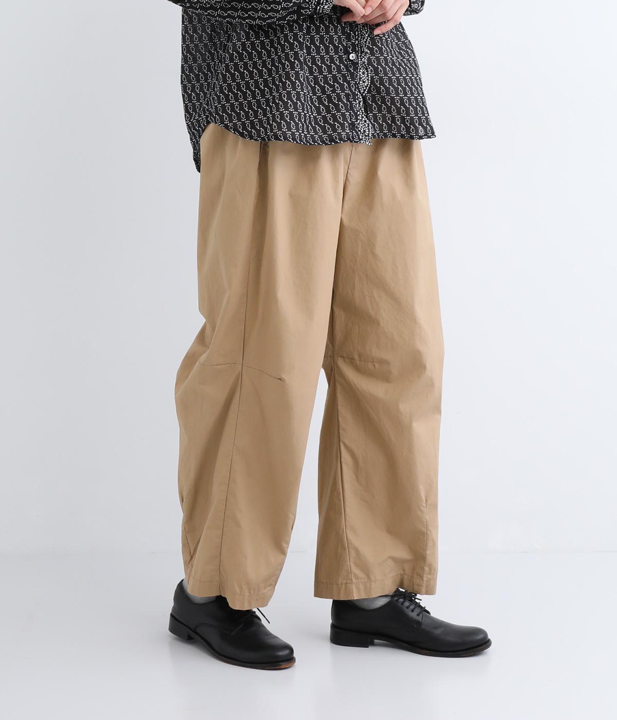 コットンタイプライター脇ダーツコクーンパンツ(チャイ-F)